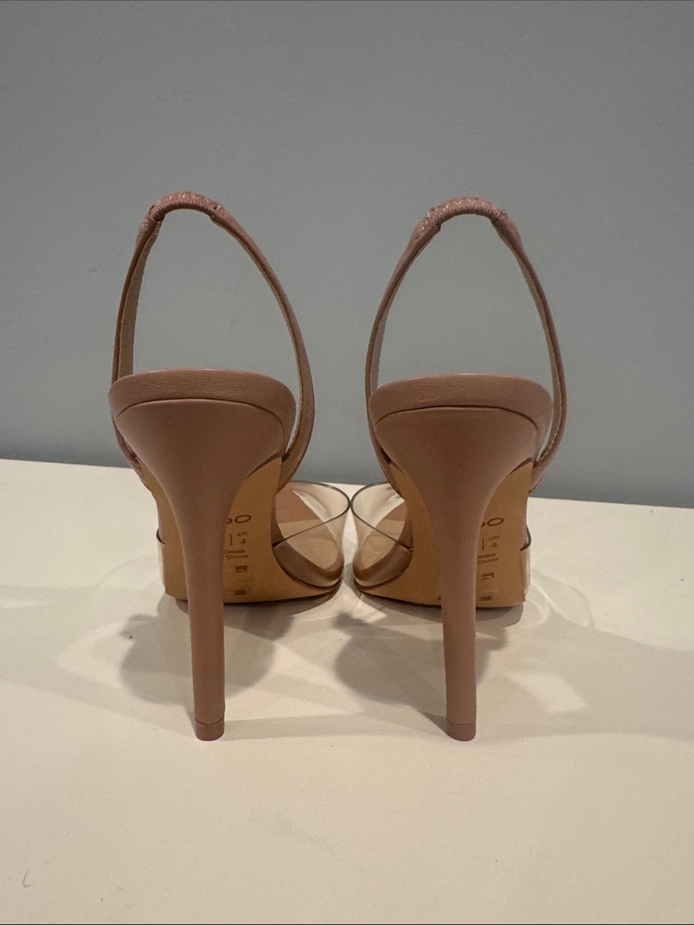 Aldo Nude Pointed-Toe Clear Slingback Heels - Picture 3 of 4